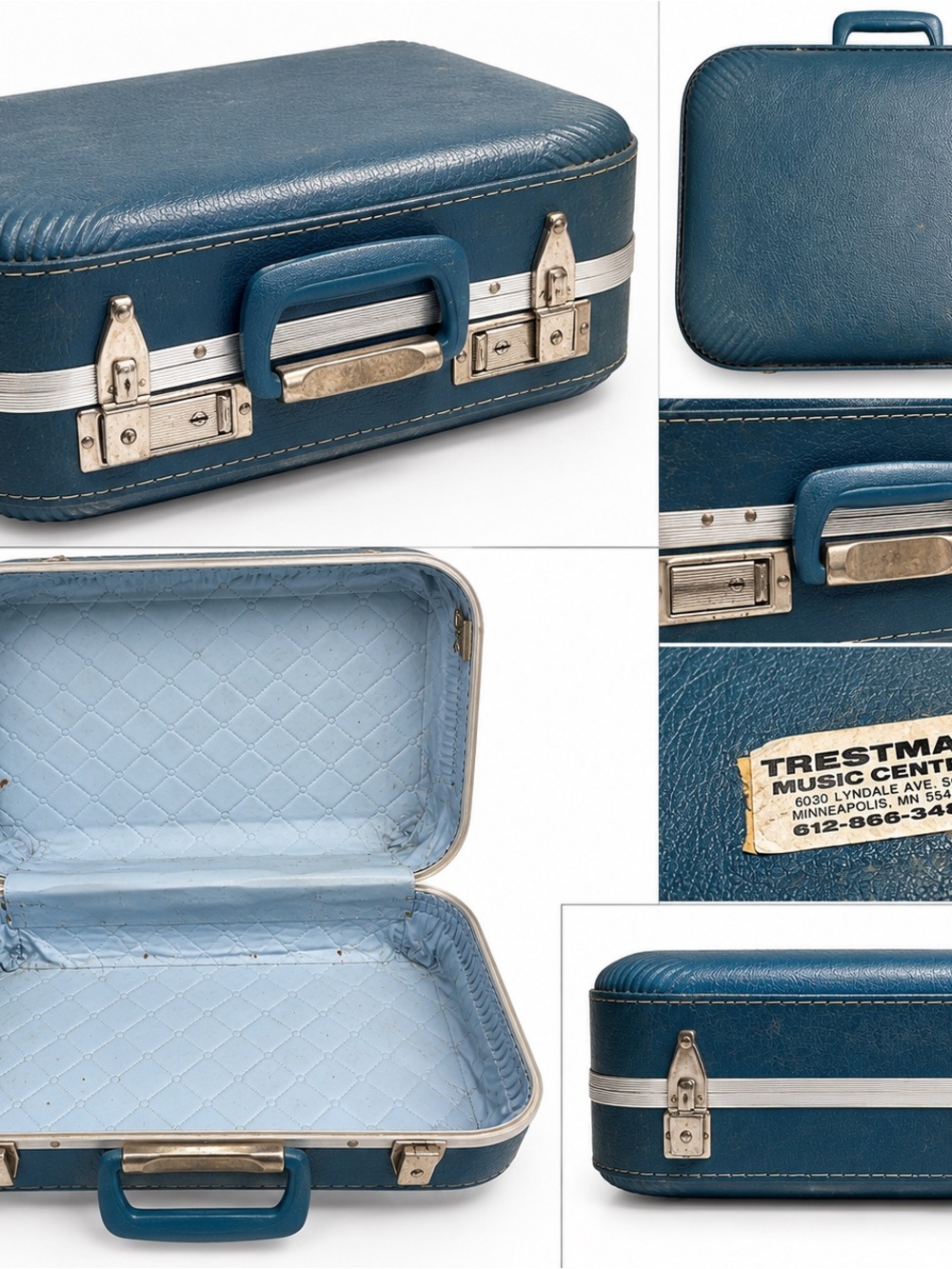 Trestman Blue Quilted-Lined Garment Travel Case